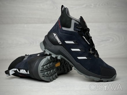 Зимние кожаные ботинки, кроссовки термо, Adidas Clima Gore-Tex Denim 45