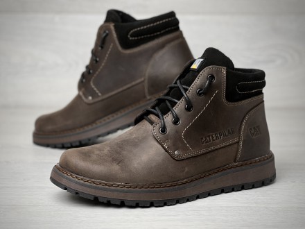 Шкіряні зимові черевики на хутрі CAT Brown Boots
CAT — не просто гарне взуття, а. . фото 6