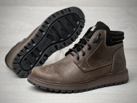 Шкіряні зимові черевики на хутрі CAT Brown Boots
CAT — не просто гарне взуття, а. . фото 3