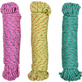 Мотузка побутова плетені використовується для сушки білизни, ручної та машинної . . фото 4