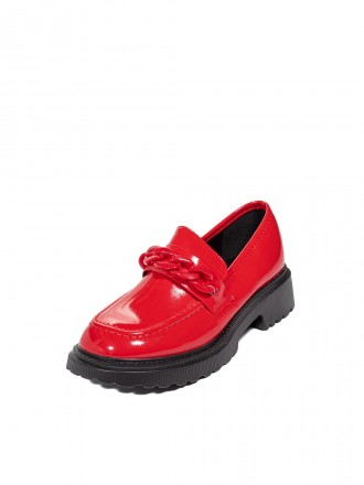 Стильні жіночі туфлі лофери яскравого червоного кольору.Верх з якісної екошкіри . . фото 5