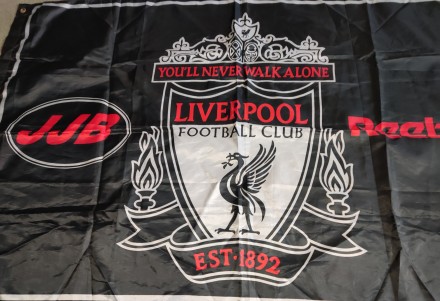Футбоьный флаг-баннер Reebok FC Liverpool, размер 120х75см, в хорошем состоянии. . фото 4