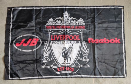 Футбоьный флаг-баннер Reebok FC Liverpool, размер 120х75см, в хорошем состоянии. . фото 5