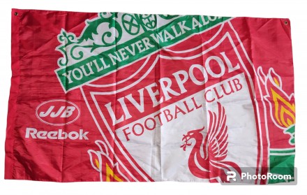 Футбоьный флаг-баннер FC Liverpool, размер 120х75см, в хорошем состоянии. . фото 3
