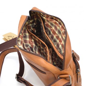 Багатофункціональна сумка крос-боді, колір коньячний, HILL BURRY HB3162B. . фото 8