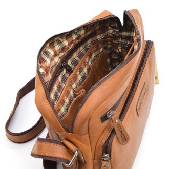 Багатофункціональна сумка крос-боді, колір коньячний, HILL BURRY HB3162B. . фото 3