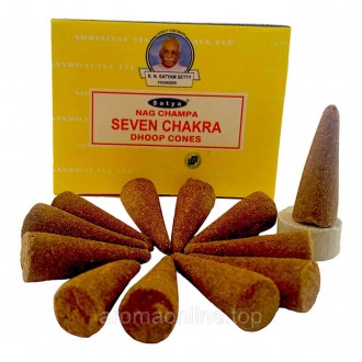 Ароматические конусы Seven Chakra Dhoop Cones (Седьмая Чакра)
Производство Satya. . фото 2