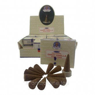 Ароматические конусы Sweet Vanilla Dhoop Cones (Сладкая Ваниль) Satya
Производст. . фото 3
