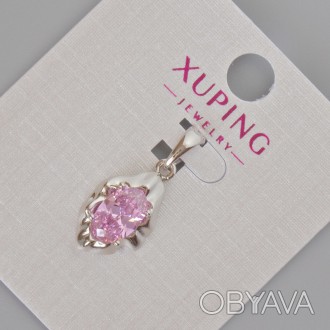 Кулон Xuping з рожевим кристалом d-24х11мм+- Родій купить бижутерию дешево. . фото 1