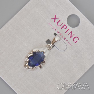 Кулон Xuping з синім кристалом d-24х11мм+- Родій купить бижутерию дешево. . фото 1