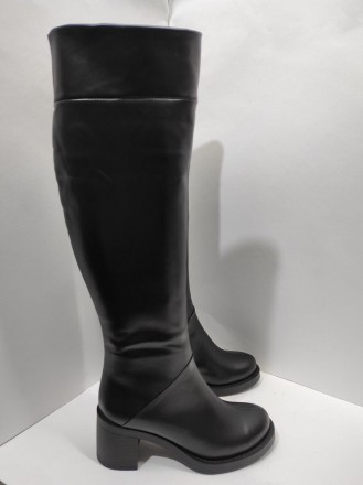 Жіночі чоботи з натуральної шкіри на підборах, підбор заввишки 7 см, висота з пі. . фото 4