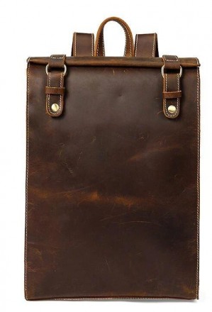 Стильний вінтажний шкіряний ретро рюкзак коричневий повсякденний, для ноутбука.
. . фото 2