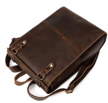 Стильний вінтажний шкіряний ретро рюкзак коричневий повсякденний, для ноутбука.
. . фото 5
