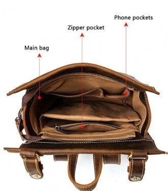 Стильний вінтажний шкіряний ретро рюкзак коричневий повсякденний, для ноутбука.
. . фото 3
