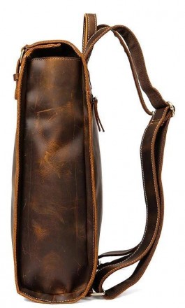 Стильний вінтажний шкіряний ретро рюкзак коричневий повсякденний, для ноутбука.
. . фото 8