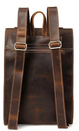 Стильний вінтажний шкіряний ретро рюкзак коричневий повсякденний, для ноутбука.
. . фото 7