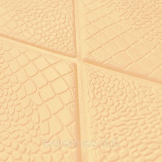 Самоклеюча декоративна настінно-стельова 3D панель Ромби під шкіру 700х700х8мм (. . фото 3