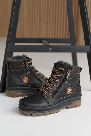 Підліткові черевики шкіряні зимові чорні Levons
Усередині натуральне хутро, а це. . фото 5