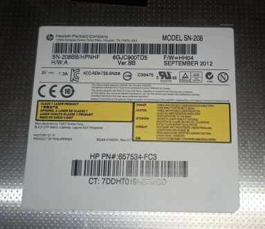 DVD-RW привод з ноутбука HP EliteBook 8470p SN-208 657534-FC3

Стан гарний. Бе. . фото 6
