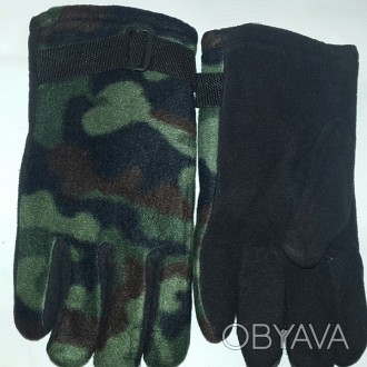 Камуфляжные флисовые перчатки. Предназначены для ношения в холодную пору года. О. . фото 1