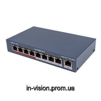 Керований комутатор мережевий GV-018-AI-8+1PG має 8 портів 10/100 Mbit з підтрим. . фото 2