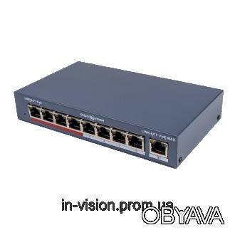 Керований комутатор мережевий GV-018-AI-8+1PG має 8 портів 10/100 Mbit з підтрим. . фото 1