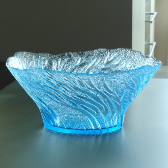 Красивая винтажная ваза для салата из художественного купоросного стекла.
Произ. . фото 2