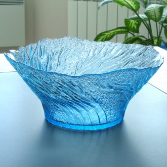 Красивая винтажная ваза для салата из художественного купоросного стекла.
Произ. . фото 4