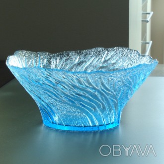 Красивая винтажная ваза для салата из художественного купоросного стекла.
Произ. . фото 1