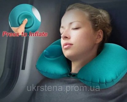Подушка надувна під шию забезпечує комфортне положення голови під час сну під ча. . фото 3