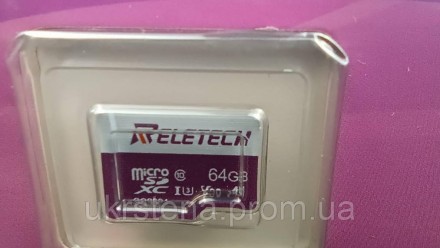Картка пам'яті MicroSDXC 64 GB Reletech Class 10.
Сумісна з усіма пристроями чит. . фото 3