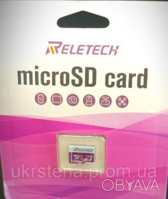Картка пам'яті MicroSDXC 64 GB Reletech Class 10.
Сумісна з усіма пристроями чит. . фото 1