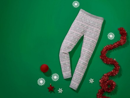 В'язані теплі лосини з новорічним принтом від бренду Lupilu. Приємно м'які та ні. . фото 6