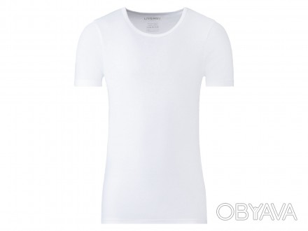 Нательная базовая однотонная футболка из натурального хлопка от Немецкого бренда. . фото 1