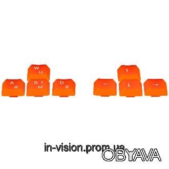 Дополнительные клавиши оранжевого цвета для геймеров. Квадратная направляющая, с. . фото 1