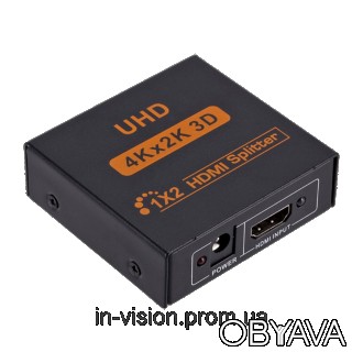 HDMI спліттер 1x2 4К - HDMI спліттер/розгалужувач, який дозволяє використовувати. . фото 1