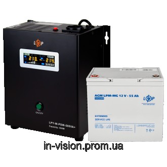 Комплект ИБП Logicpower LPY-W-PSW-500VA+(350Вт)5A/10A с правильной синусоидой 12. . фото 2