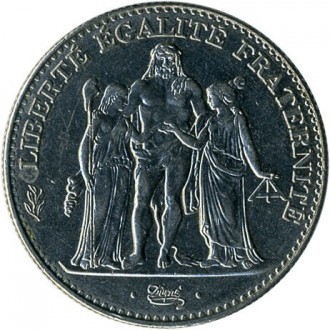 Франция › Пятая Республика 5 франков, 1996 200 лет французскому десятичному фран. . фото 2