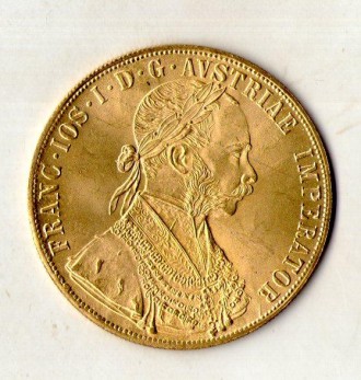 Австрія 4 дукати 1874 рік США Франц Іосиф 1 муляж золотої монети №027. . фото 2