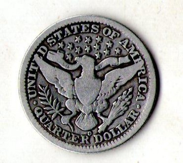 США ¼ долара, 1905 рік Barber Quarter Срібло 0.900, 6.25g, ø 24.26mm №1194. . фото 3