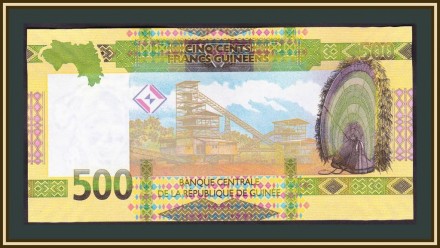 Гвінея - Гвинея 500 франков 2018 (2019) UNC №759. . фото 3