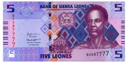 С'ЄЕРРА ЛЕОНЕ — SIERRA LEONE 5 LEONES 2022 Uc No431. . фото 2