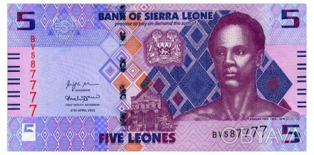 С'ЄЕРРА ЛЕОНЕ — SIERRA LEONE 5 LEONES 2022 Uc No431. . фото 1