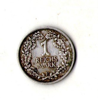 Німеччина - Германия Веймарська республіка 1 марка 1925 рік срібло №487. . фото 2