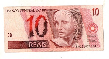 Бразилія - Бразилия 10 реалов 1997 рік №582. . фото 3