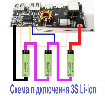 Плата для виготовлення повербанка, з 5 портами USB, Type-C, Lightning, MicroUSB,. . фото 3