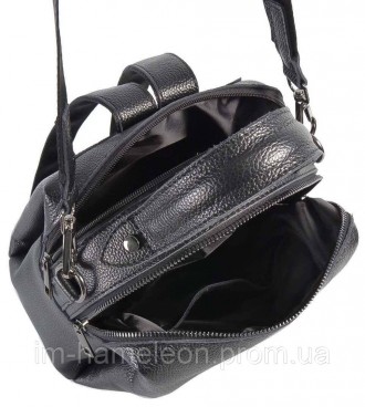 Жіночий шкіряний рюкзак-сумка. Можна носити як рюкзак або як сумку на плечі. Виг. . фото 3
