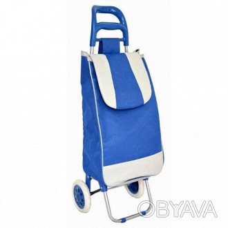 Большая дорожная тачка-сумка с колесиками цвет Голубой