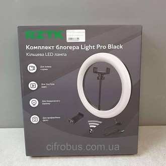 RZTK Light Pro Black (кольцевая led лампа 26 см 10 Вт / штатив 1.67 м / микрофон. . фото 3