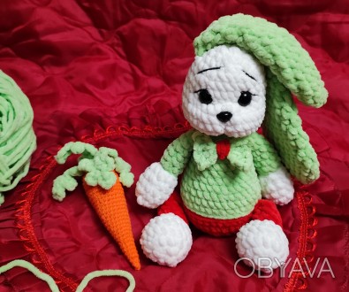 Плюшевий зайчик вязаний зайка амігурумі в´язані іграшки амигуруми